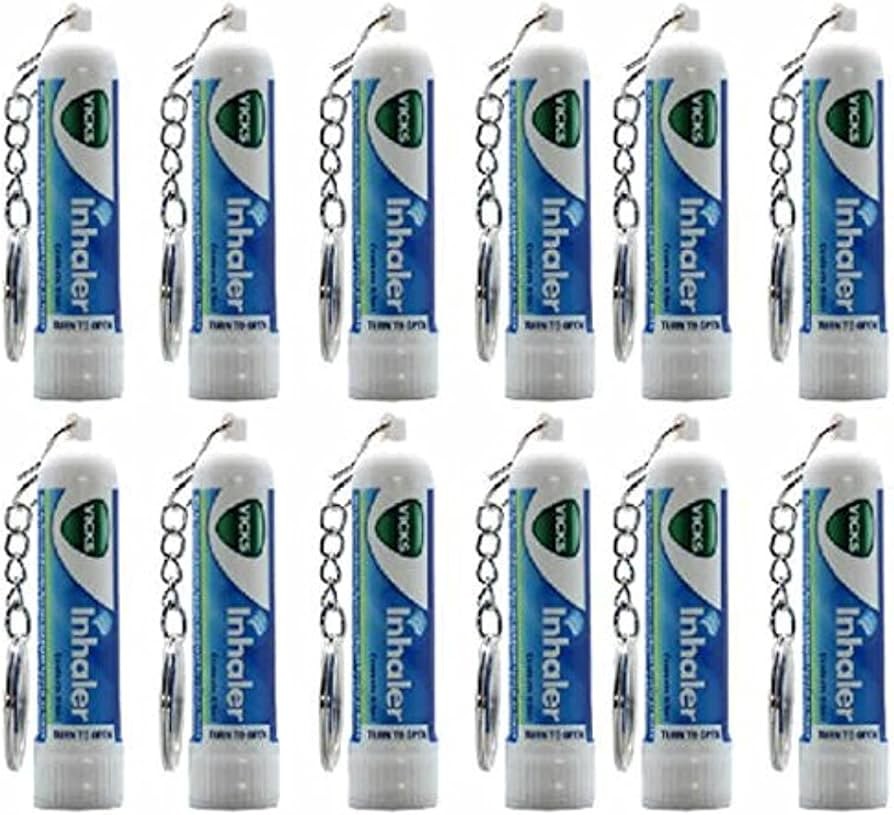 Vicks Keychain Inhaler Relief for Cold Sinus Nasal Congestion- 12 Pcs USA Seller