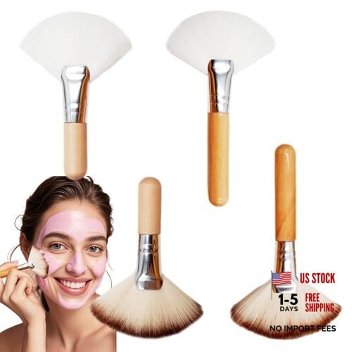 4PCS Fluffy Facial Brushes Esthetician Fan Brushes for Women Face Soft Bristle