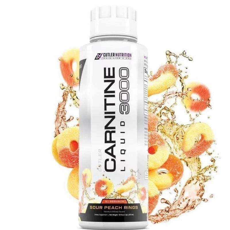 Cutler Nutrition Liquid Carnitine 3000mg for Energy and Metabolism peach Flavor
