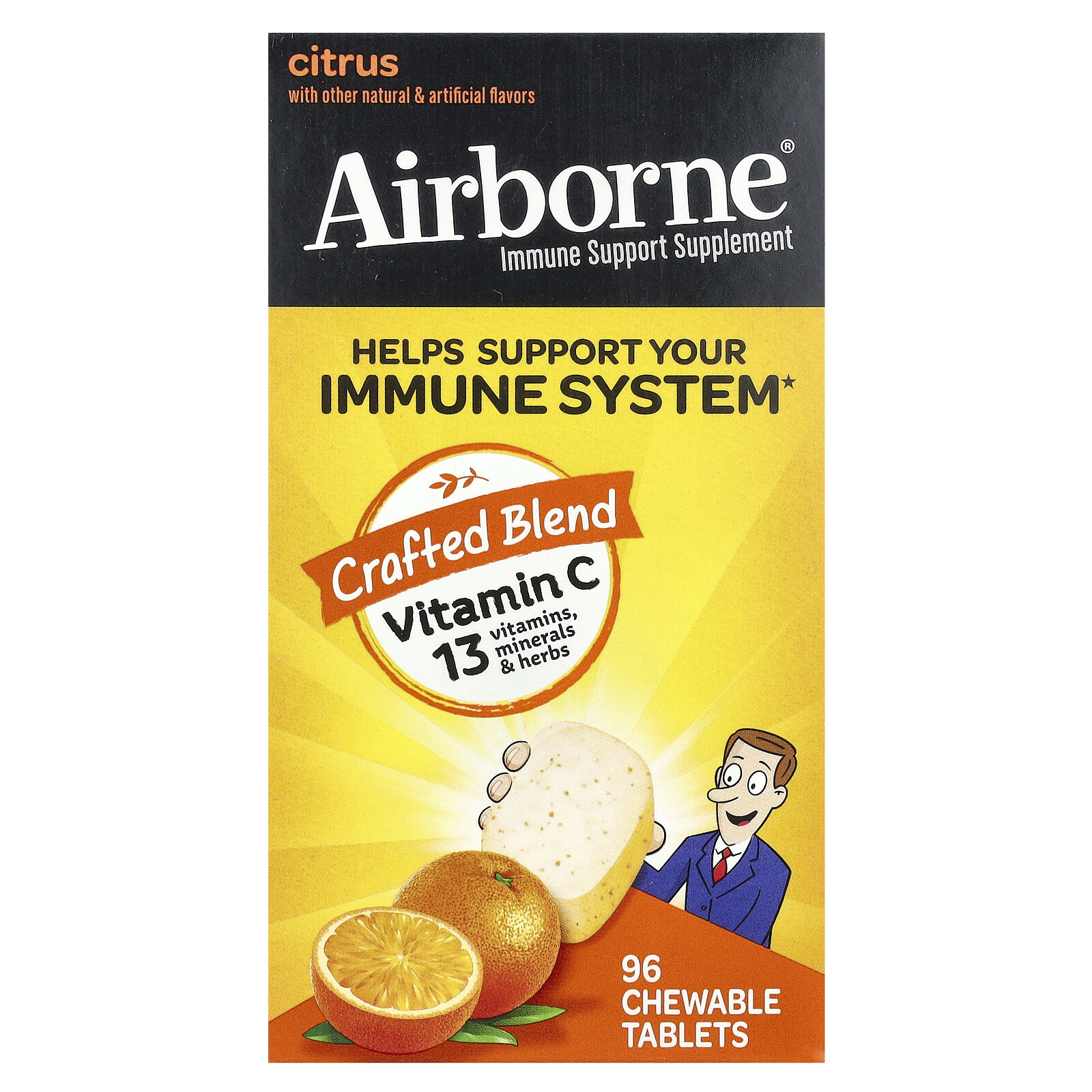 Immune Support Supplement, Citrus, 96 Chewable Tablets
