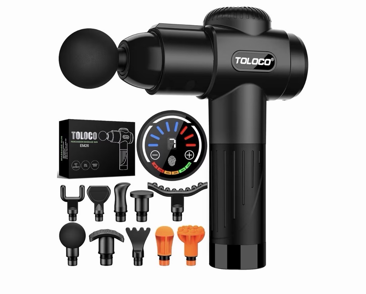 TOLOCO Deep Tissue Massage Gun for Muscle Pain Relief Quiet Percussion Massager