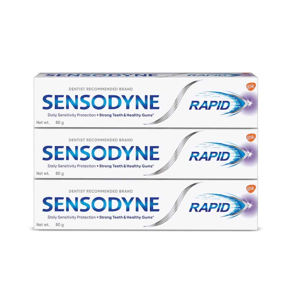 Sensodyne Toothpaste Rapid Relief Fast Sensitivity Relief Pack 240gm (80gm x 3)