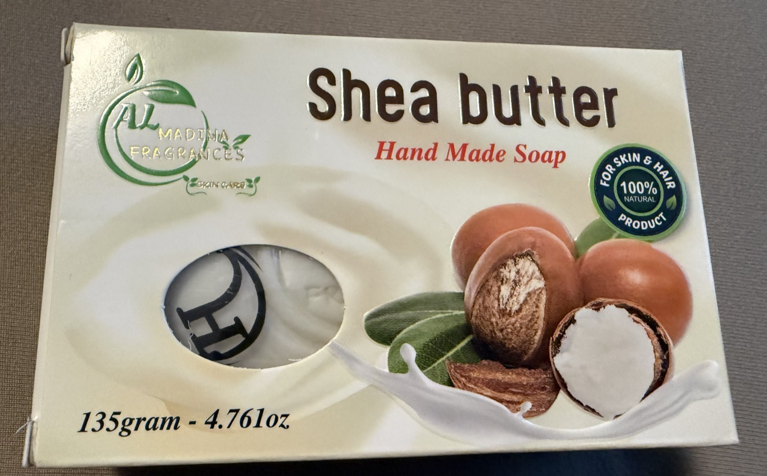 Shea Butter Soap, 100% Natural and Handmade Soap, Moisturizing & Gentle, 4.76oz
