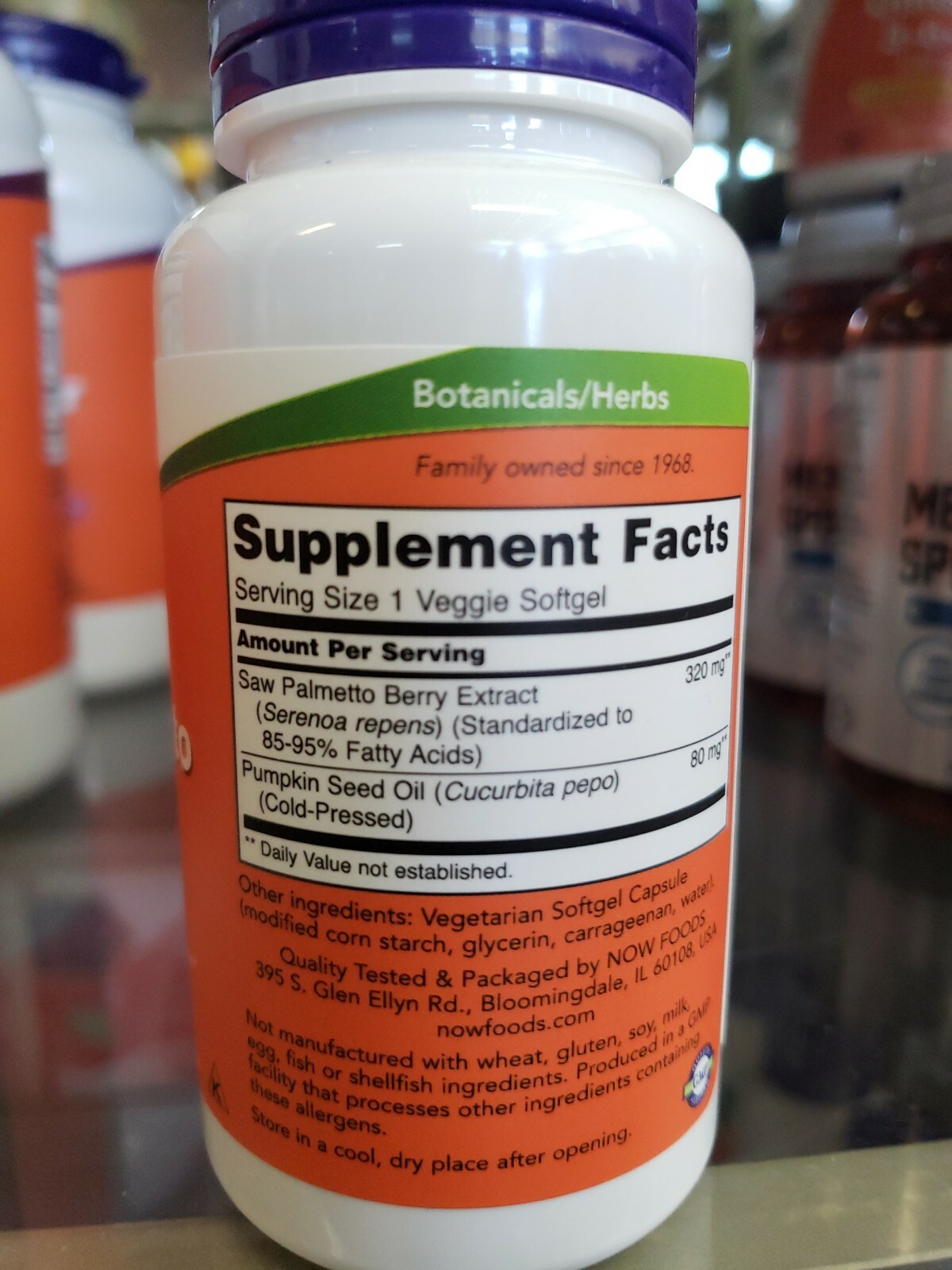 NOW Foods Saw Palmetto Extract 320 mg Veggie Softgels – 90 Count EXP 07/2025