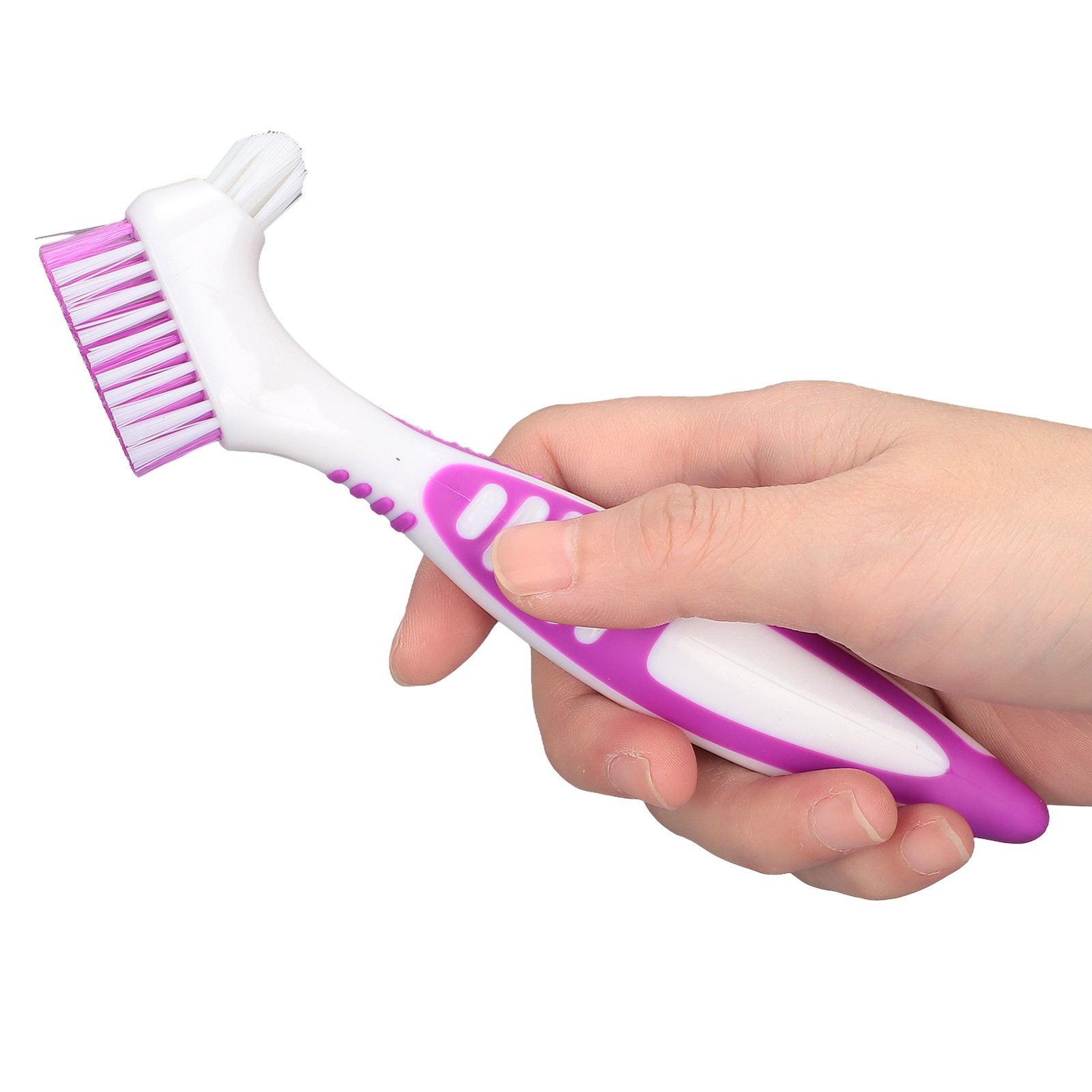 Portable Denture Toothbrush For False Teeth Cleaning Easy To Use