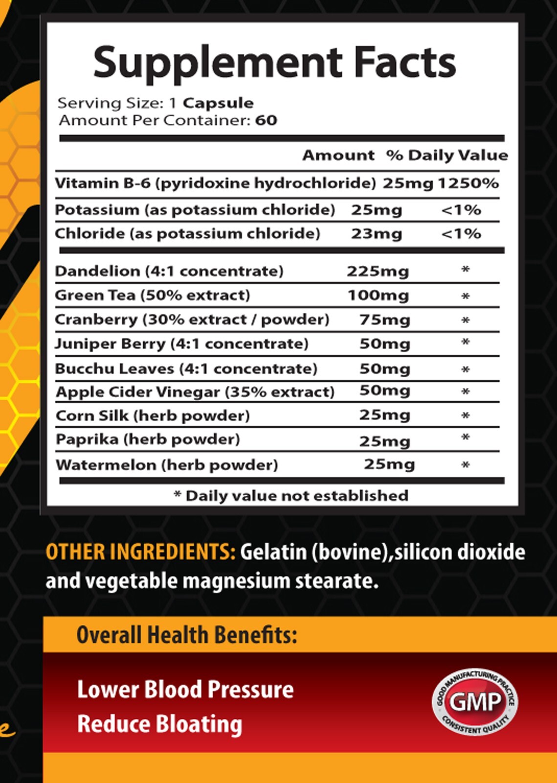 Green tea herbal remedy – WATER AWAY PILLS – Apple cider herbal remedy 1Bot 60Ca
