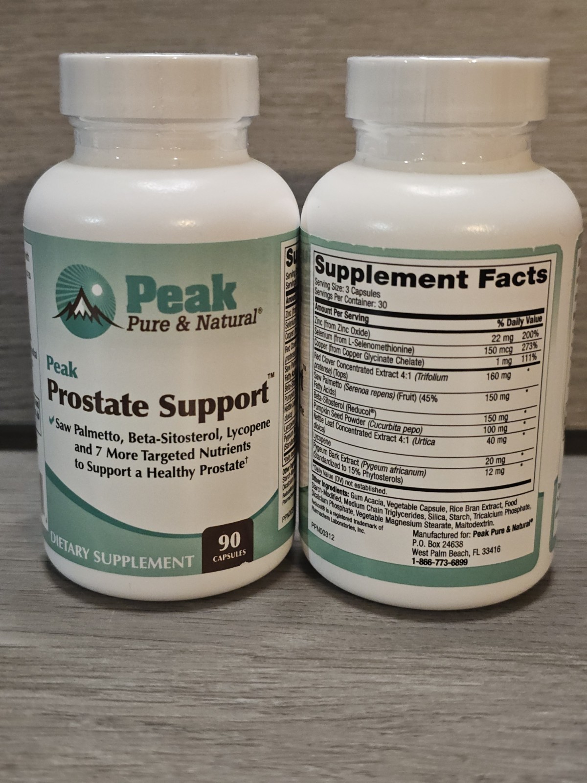 Peak Pure & Natural Prostate support 90 Count. * 1 Bottle* 05/27