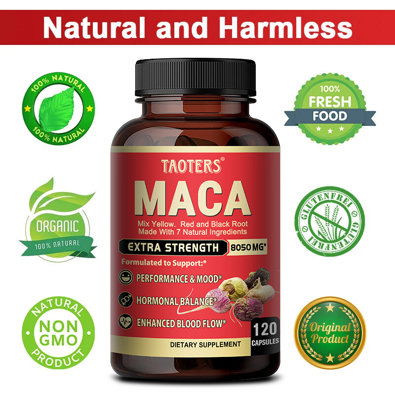 Maca Root Capsules 8050mg |60/120 Pills | Red, Yellow,Black Maca Supplements USA