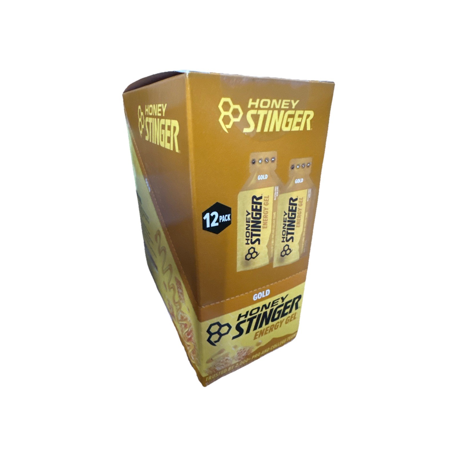 Gold Energy Gel, Gluten Free Caffeine Free, for Exercise, Running 12 Pack!