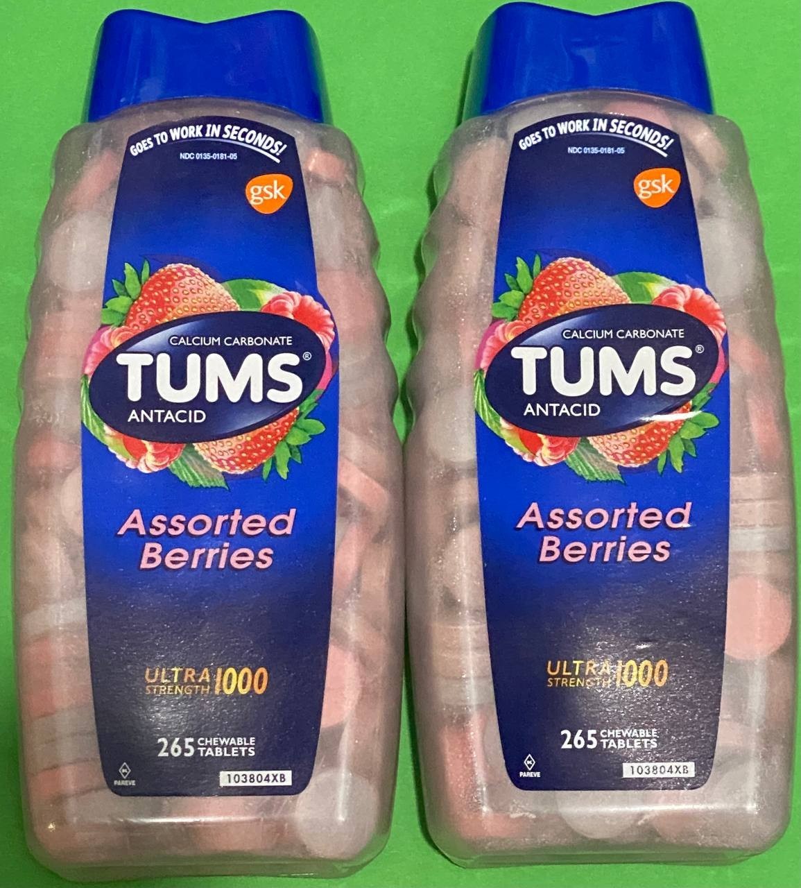 TUMS Ultra Strength Antacid Assorted Berry- 530 Tablets EXP:11/2027 (FAST SHIP)