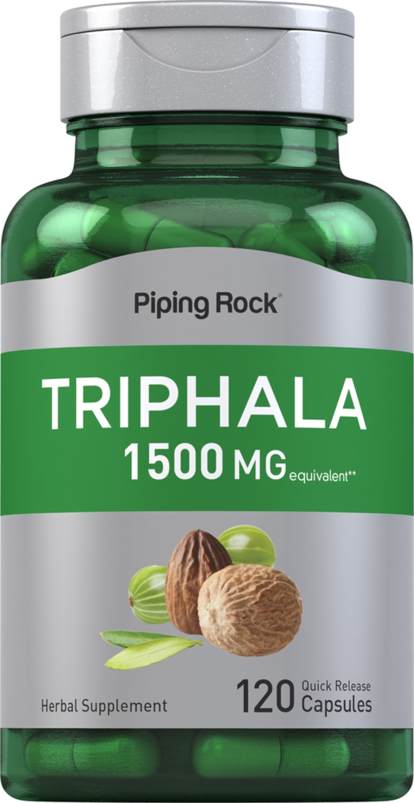 Triphala Capsules | 1500mg | 120 Count | Non-GMO | by Piping Rock