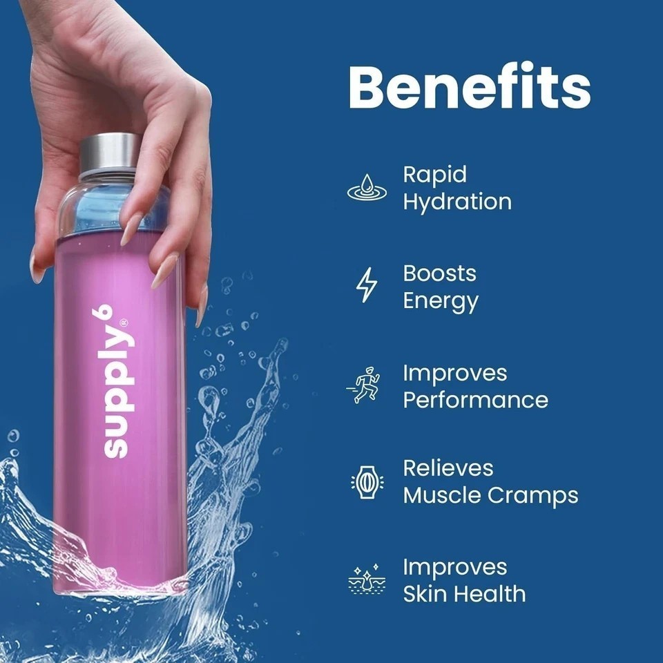 Supply6 Salts | Electrolyte Mix | Zero Added Sugar (18 Servings, Blue Raspberry)