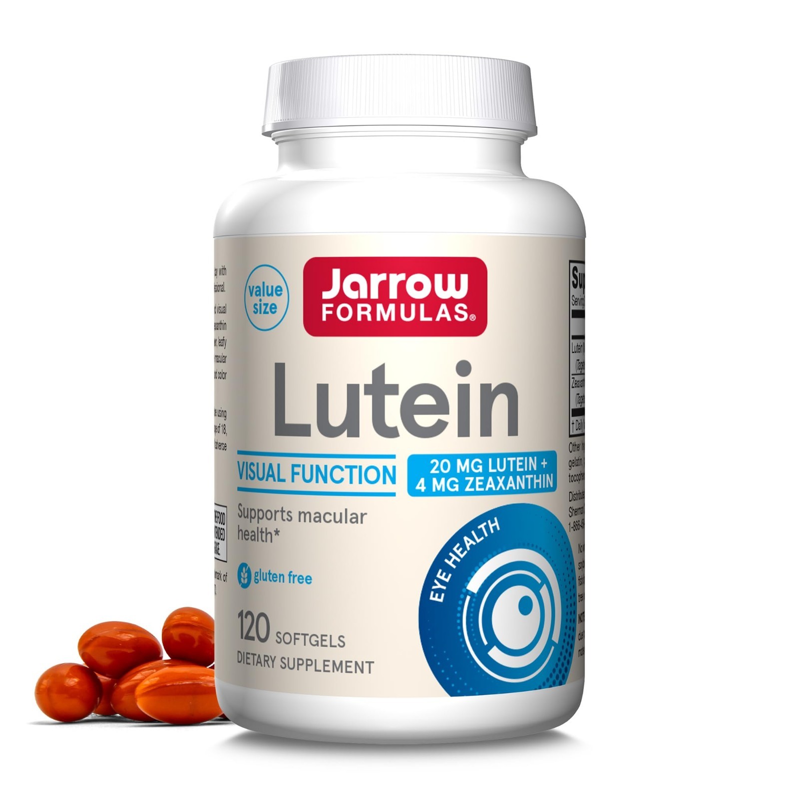 Lutein 20 mg Softgels – 120 Count – Eye Health Support with Zeaxanthin – 120 Ser