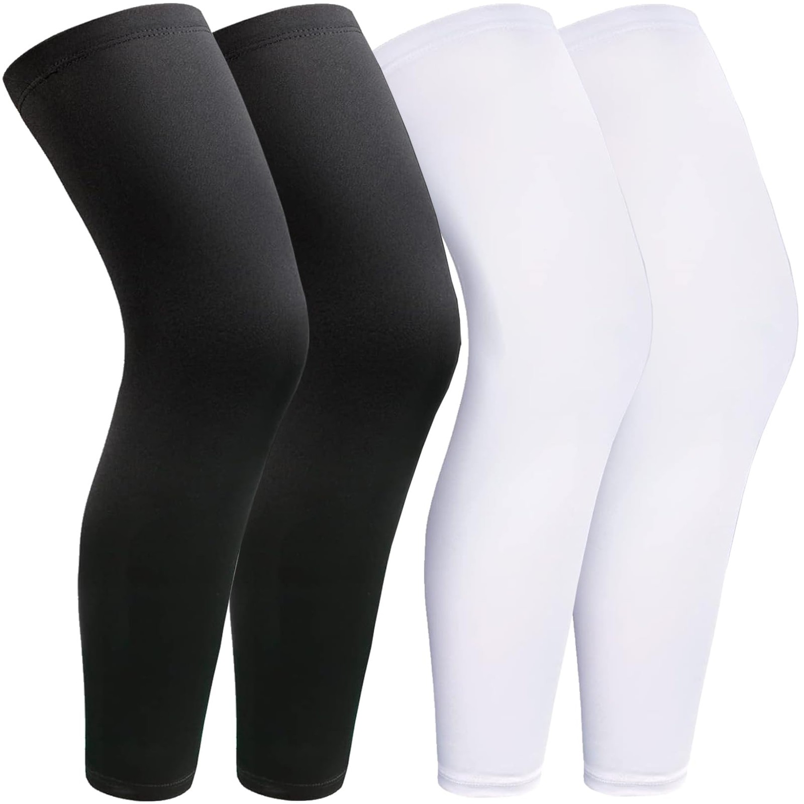 2 Pairs Leg Sleeves,Full Leg Compression Sleevefor Men Women,Long Knee Sleeve(M)