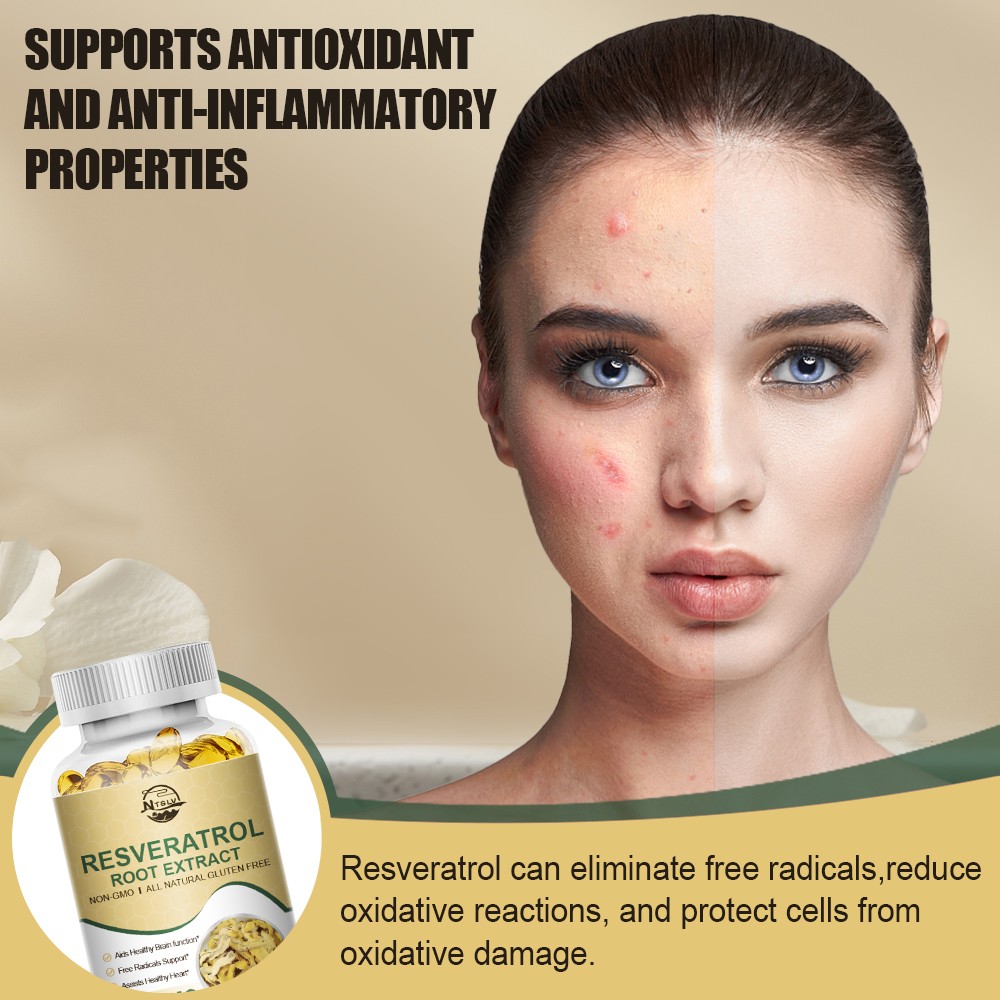 120 Resveratrol Root Extract Premium Antioxidant for Skin & Anti-Aging Care