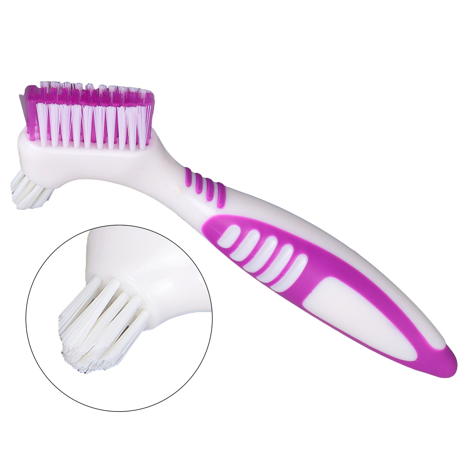 Portable Denture Toothbrush For False Teeth Cleaning Easy To Use
