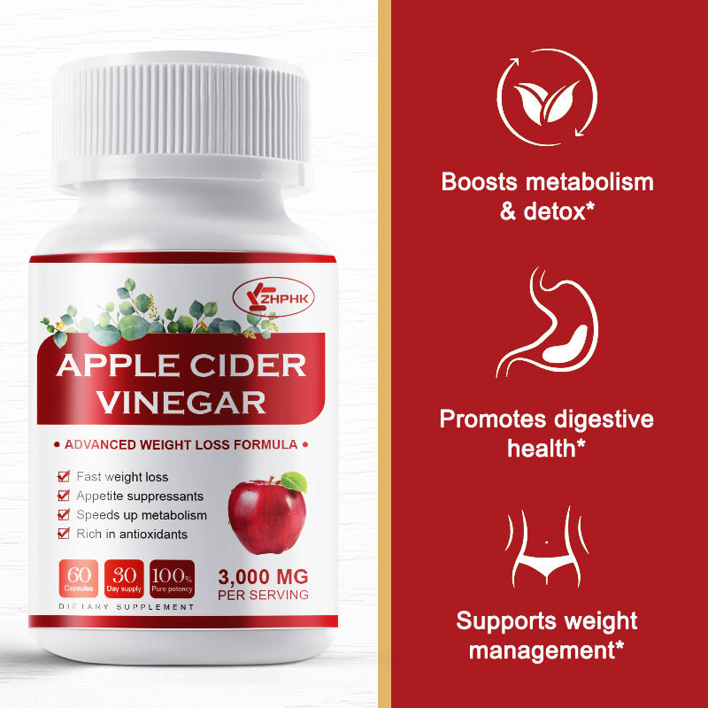 Apple Cider Vinegar Capsules 3000mg with The Mother Weight Loss,Fat Burner Caps