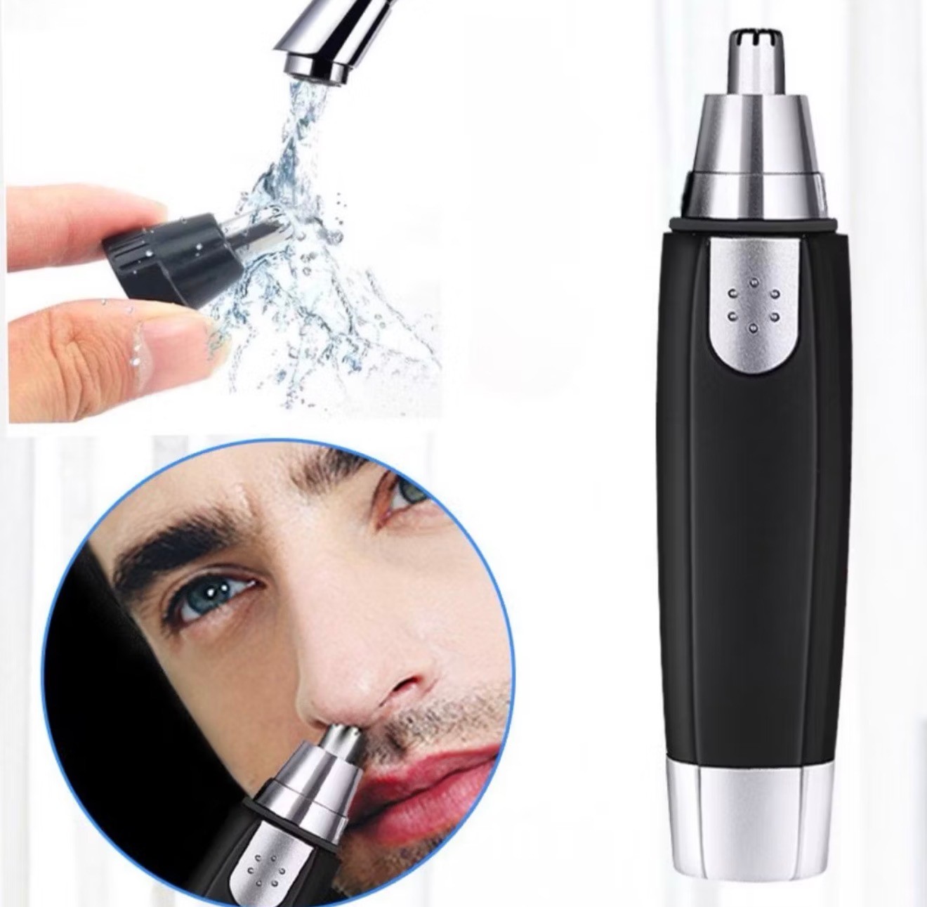 Wireless Nose Ear Hair Trimmer Face Eyebrow Mustache Beard Shaver Clipper Unisex