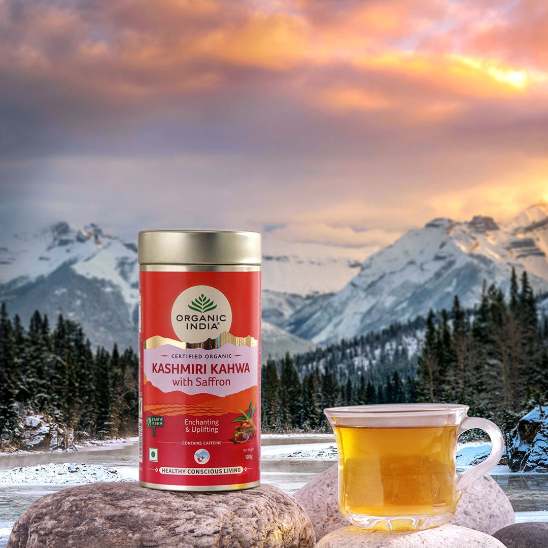 Organic India Kashmiri Kahwa with Saffron Herbal Tea Blend Immunity Support 100g