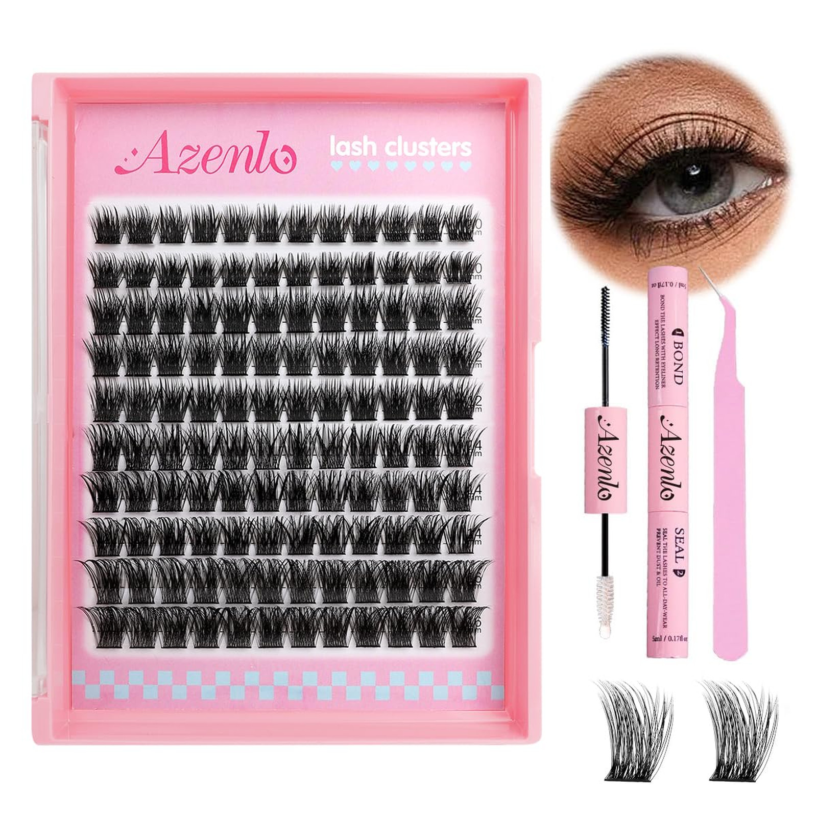 Natural Lash Clusters Kit Wispy Eyelash Clusters 120 pcs C Curl 10-16 mm