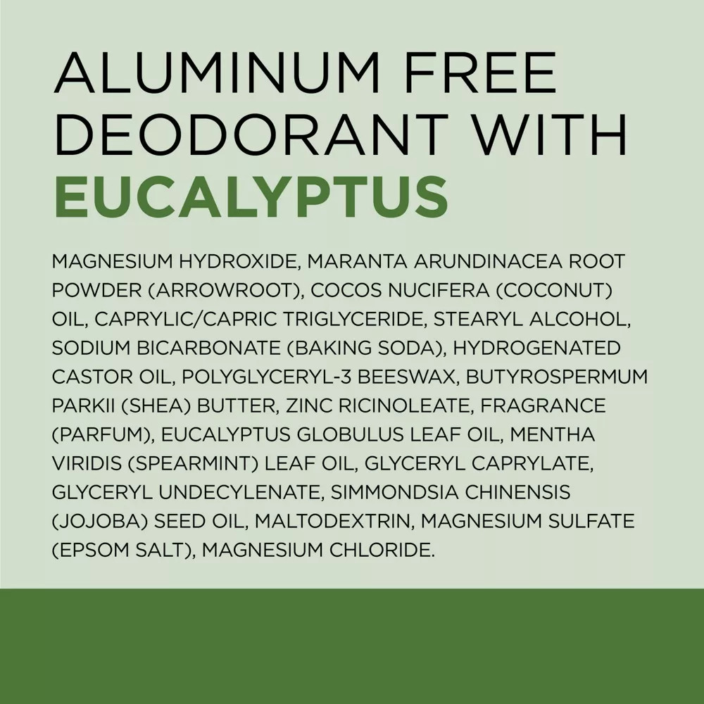 Dr. Teal’s Aluminum-Free Deodorant Magnesium Eucalyptus Spearmint 2.65 oz