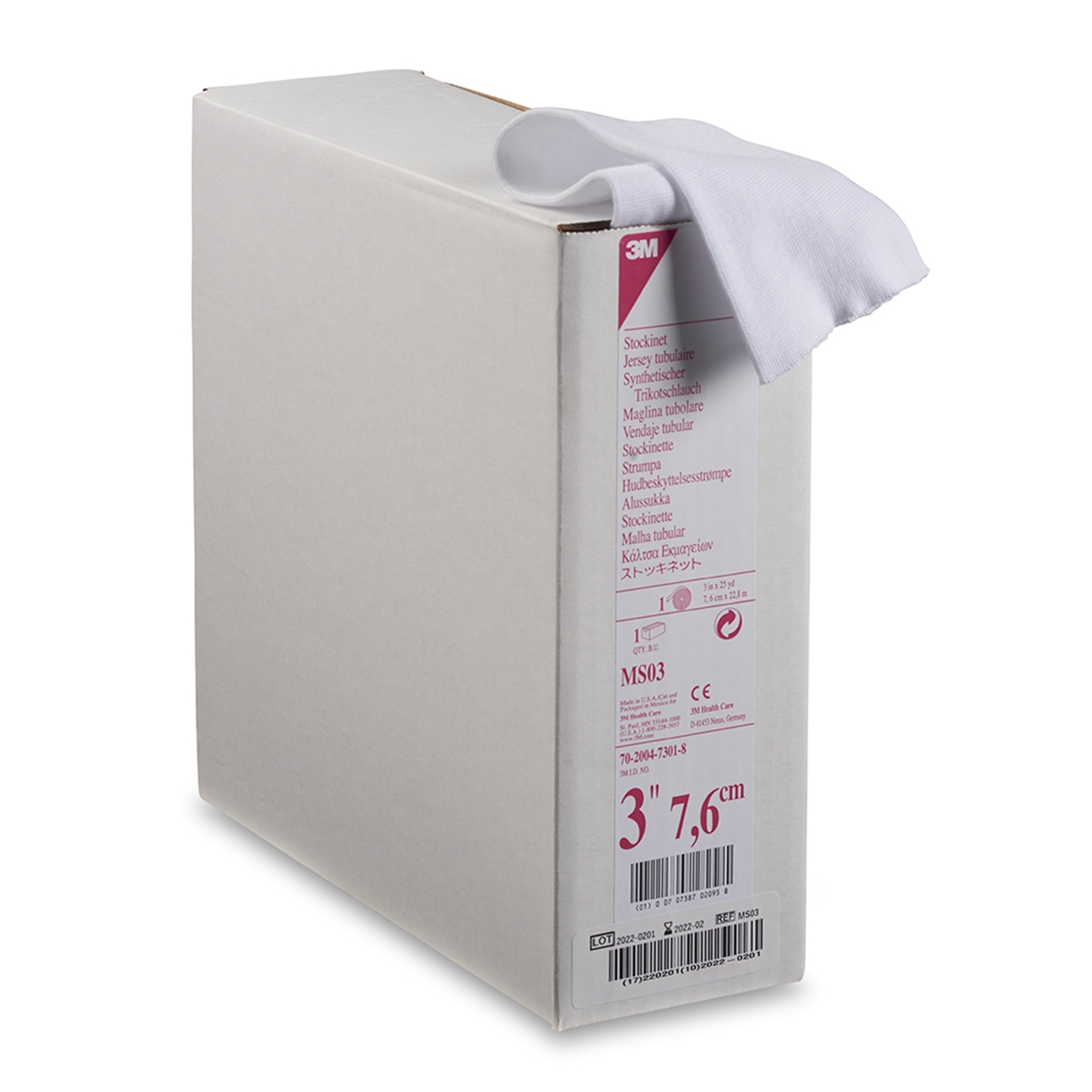 3M Synthetic Stockinette 3″ x 25 yard Polyester White MS03 1 Ct