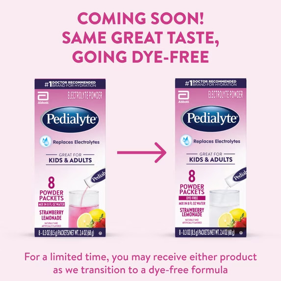Pedialyte Electrolyte Powder, Strawberry Lemonade, 8 Powder Packets