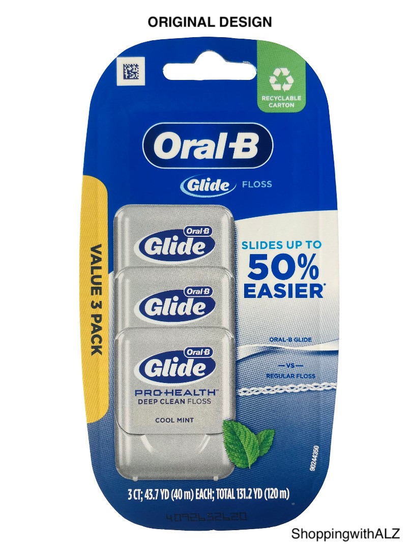 NEW 3 Pack Oral B Glide Pro Health Deep Clean Floss Cool Mint 131.2 YD ORIGINAL