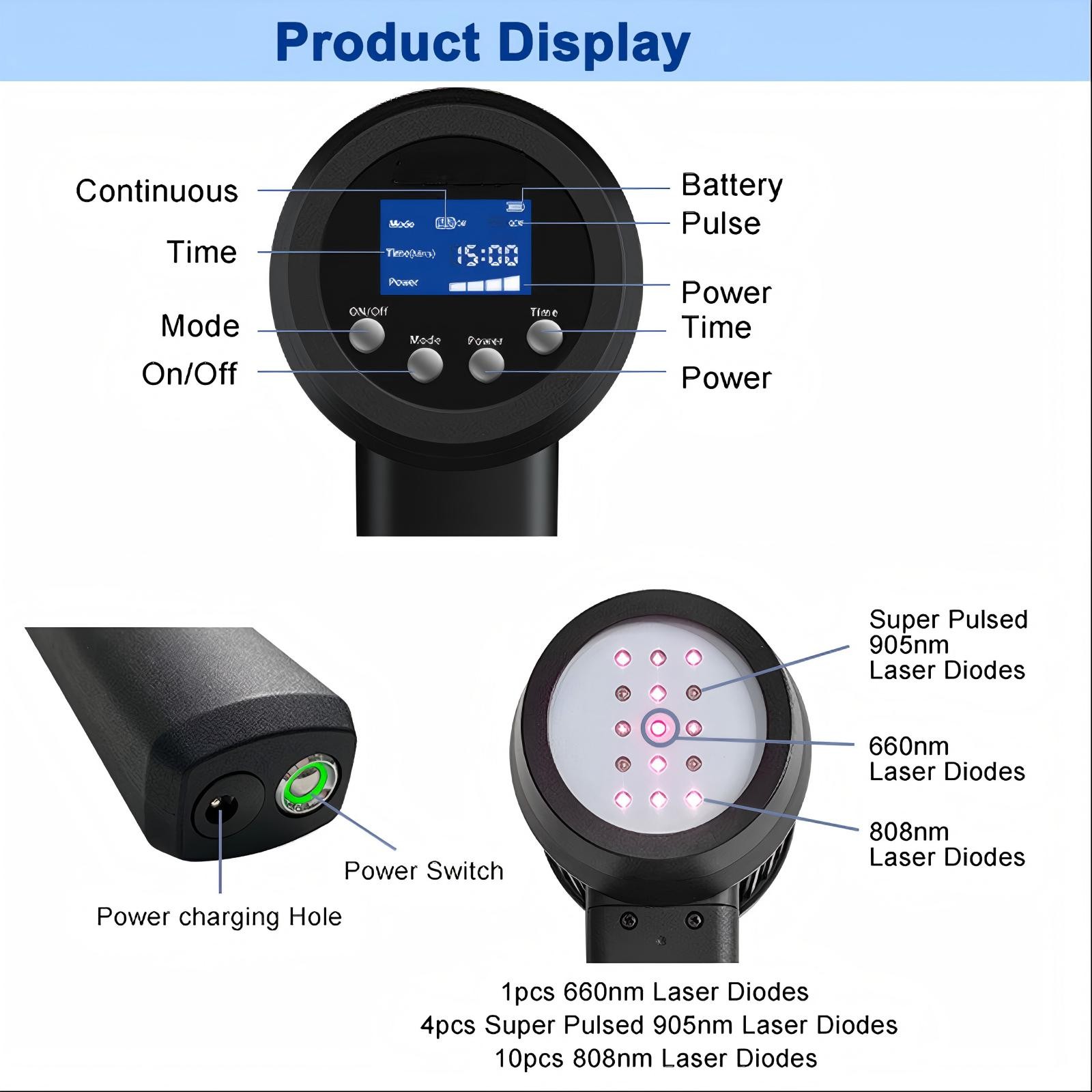 305W Super Pulsed Laser Therapy Device 905nm 808nm 660nm for Ligament Tears