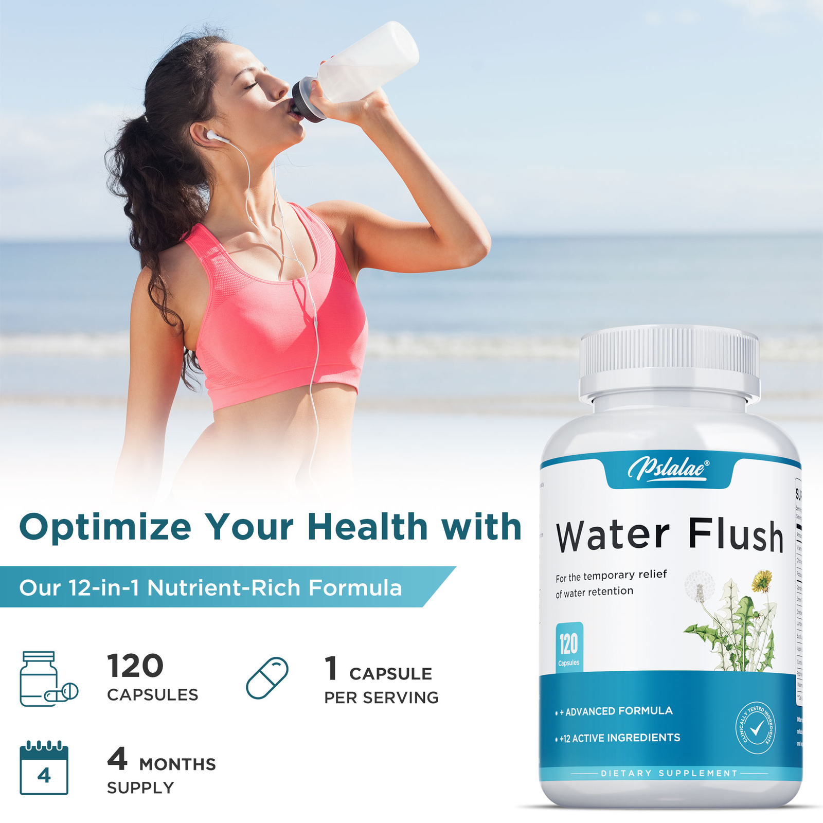 Water Flush – Green Tea, Cranberry – Suppress Appetite,Relieve Bloating,Burn Fat