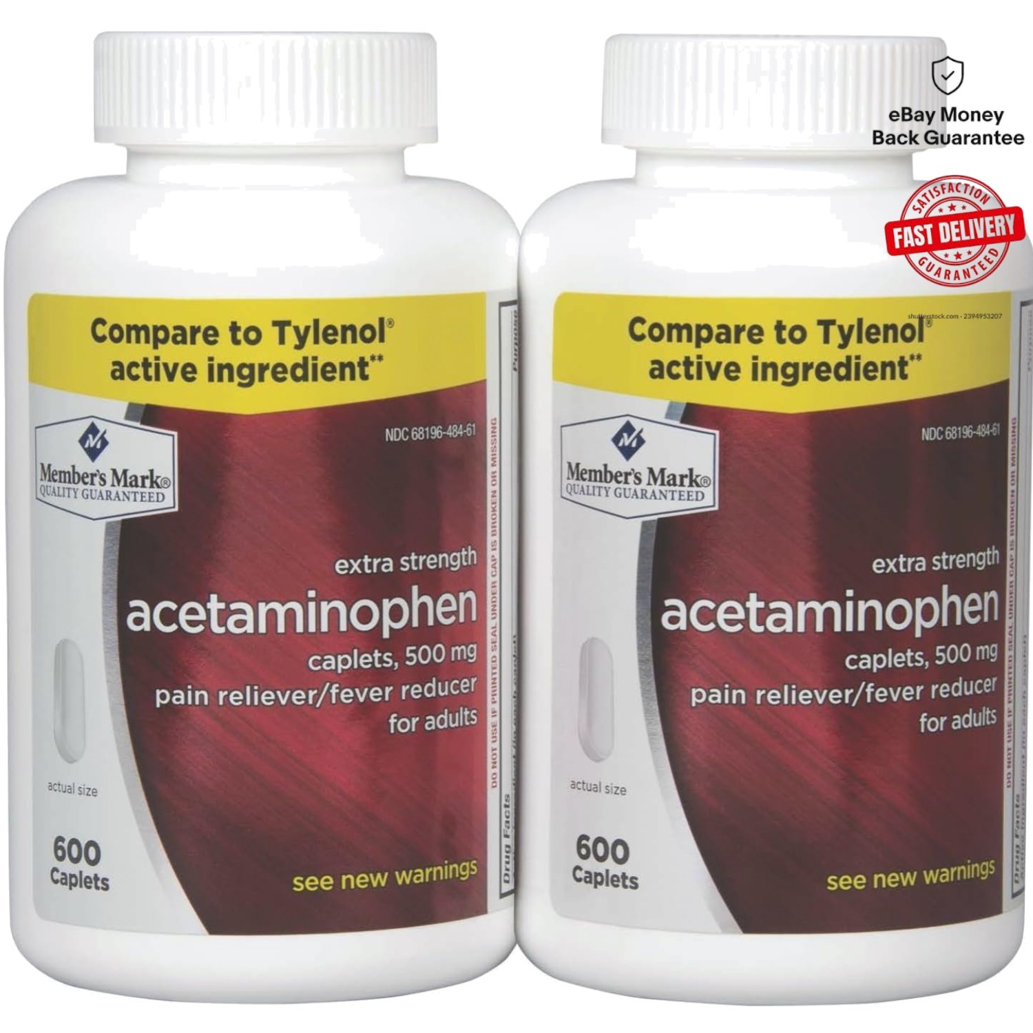 500mg Acetaminophen Tablets – 1200 Count Extra Strength Pain & Fever Relief