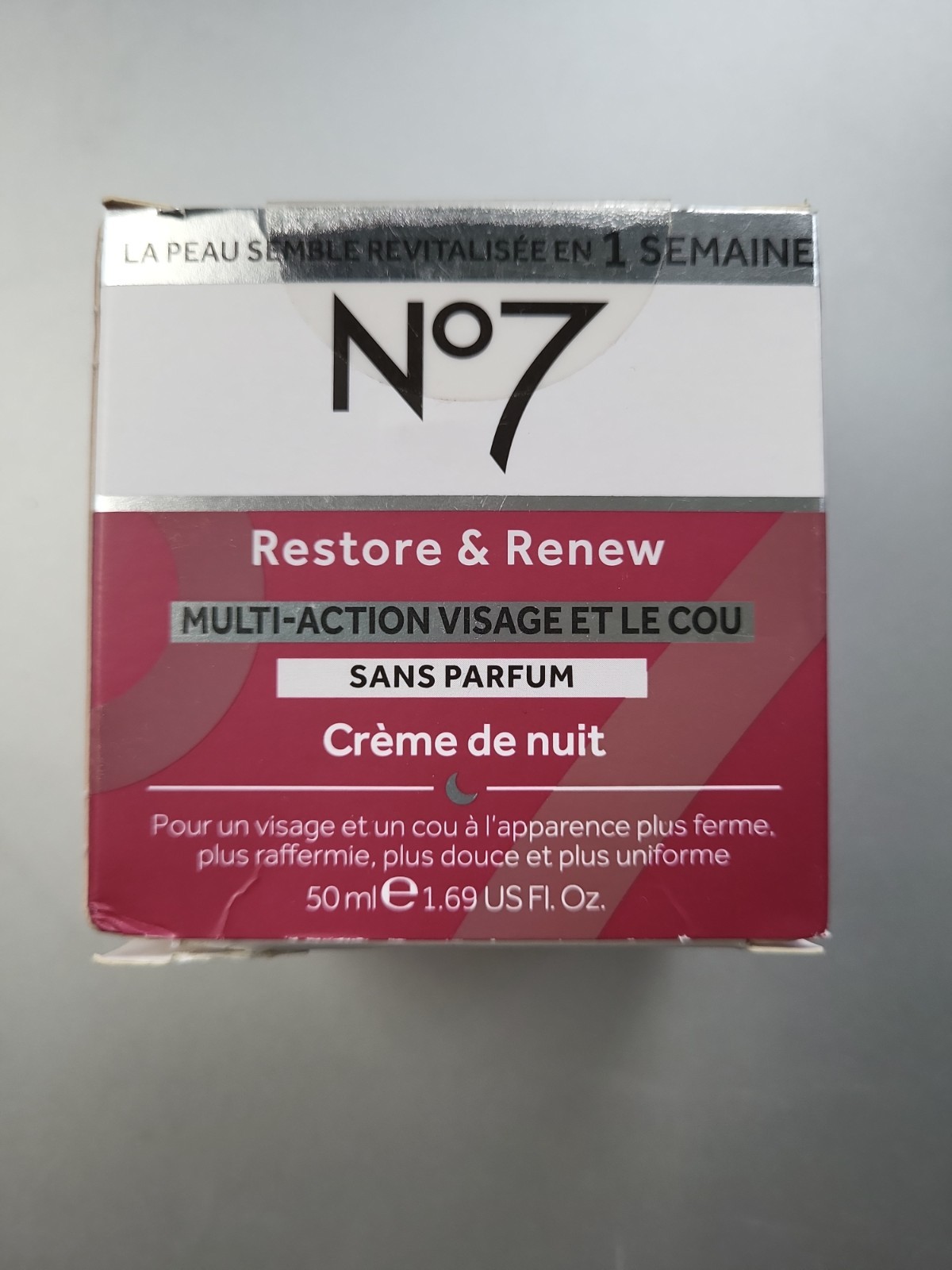 No7 Restore & Renew Face and Neck Multi Action Fragrance Free Night Cream 1.69oz