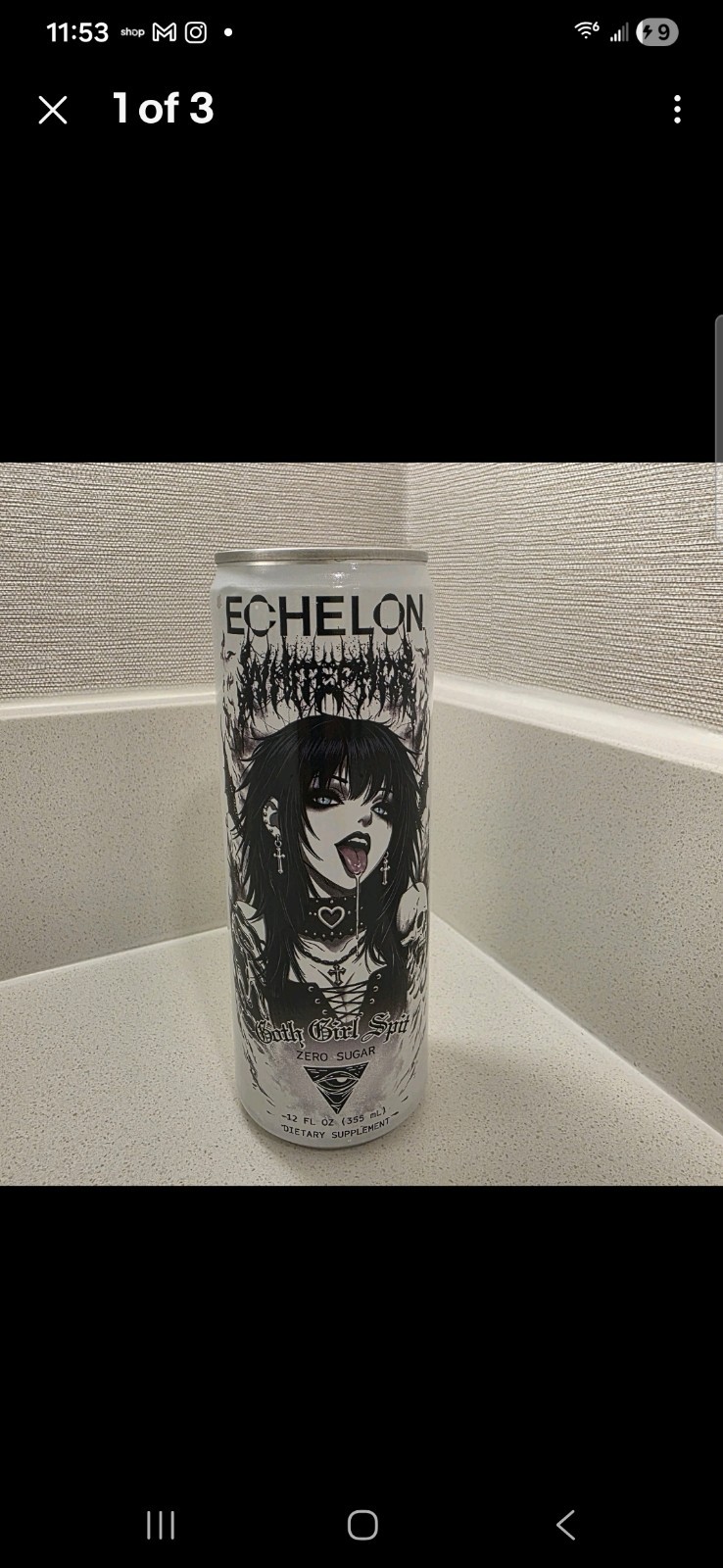 Echelon Pre-Workout Energy Drink Goth Girl Spit White