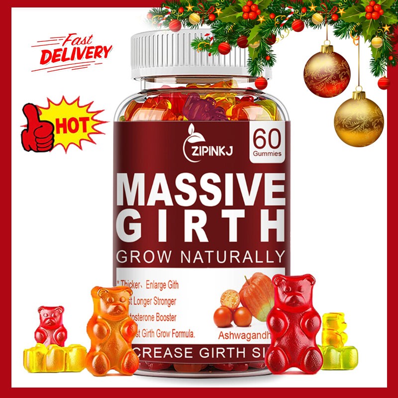 XXXL Plus Size Best Male ENLARGER Gummies Longer Wider Bigger Man Natural 60 Cap