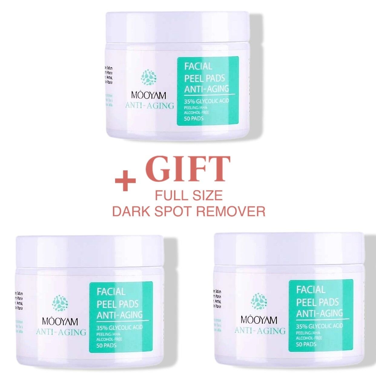 Glycolic Acid 35% Facial Exfoliating Peel Pads AHA Green Tea – 50 pads USA Stock