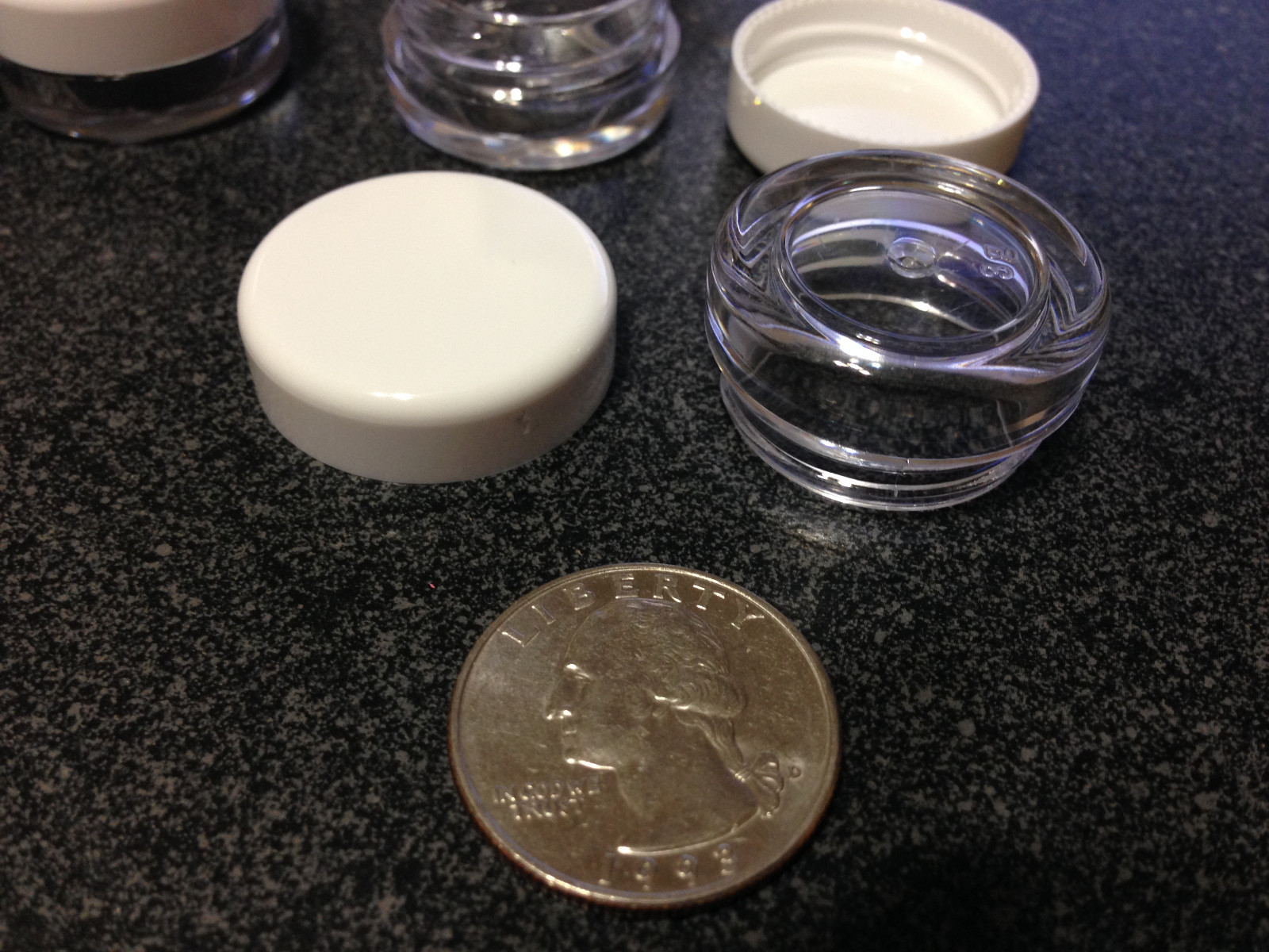 Beauty Containers Empty Plastic Small Cosmetic Jars 3 ml Gram White Cap 500 5052