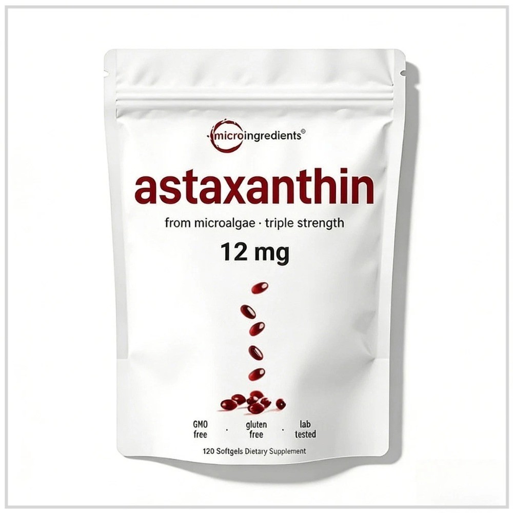 Astaxanthin 12mg Natural Microalgae Skin Glow Dietary Supplement – 1/2/3 Pack