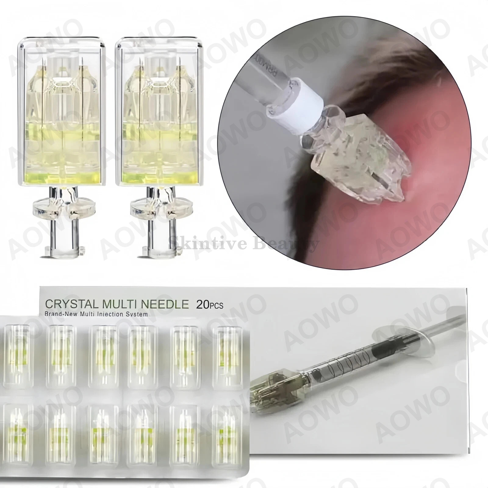 5PCS 5 Pin Crystal Multi-Tips Replace Needle For Beauty Facial Skin Care Tool