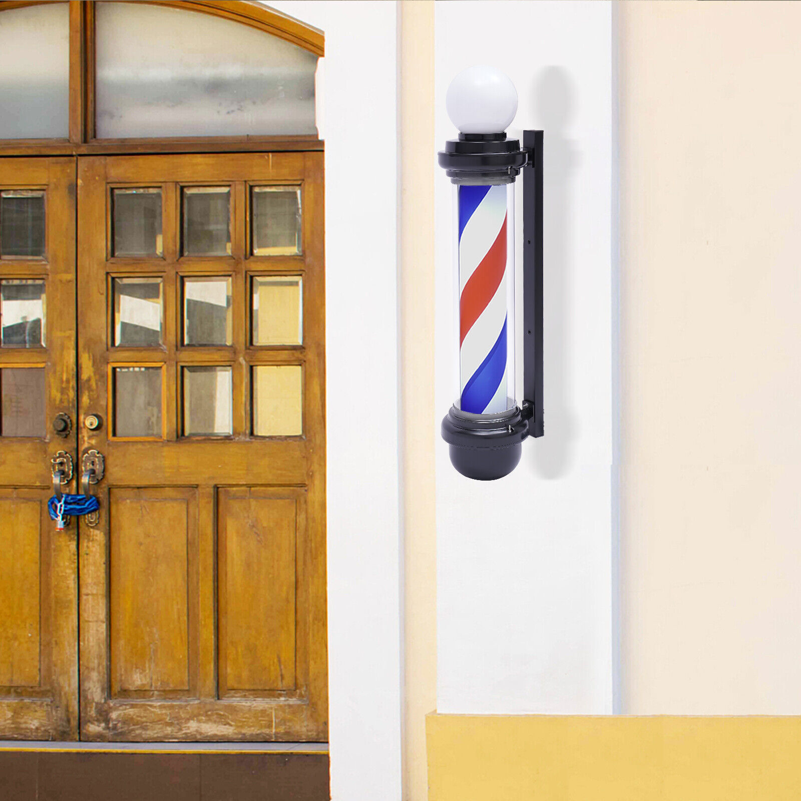Barber Shop Pole Light Rotating LED Stripes Hair Salon Open Sign Outdoor/Indoor