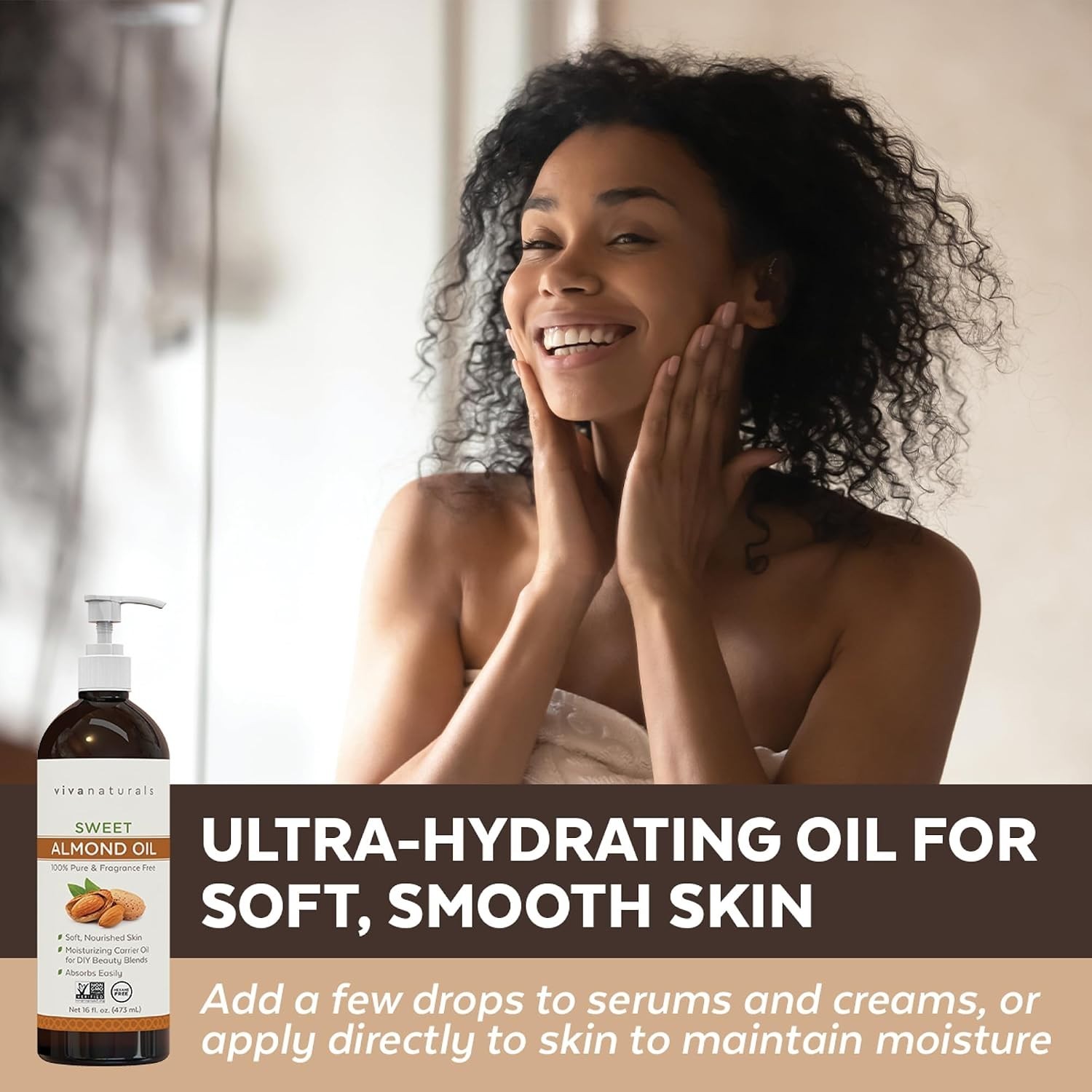 16 fl. oz Non-Greasy Sweet Almond Oil – Ideal for Skin, Hair & DIY Blends