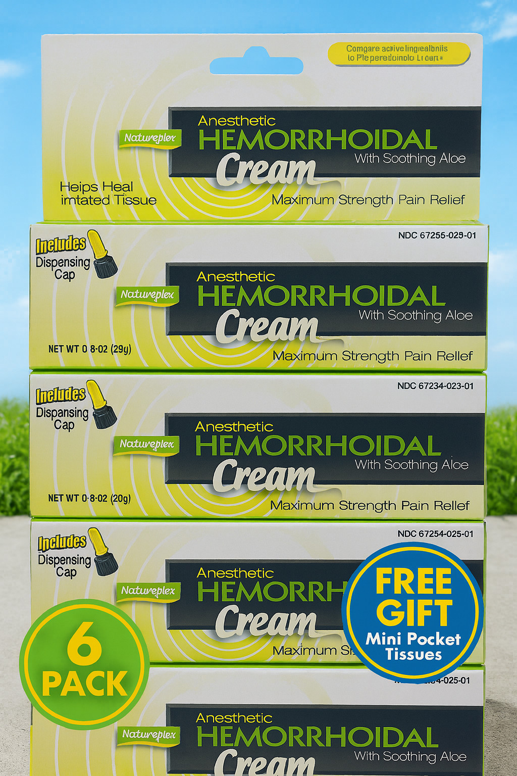 6X Natureplex Anesthetic Hemorrhoidal Cream W Soothing Aloe Vera Cream Jan 2027