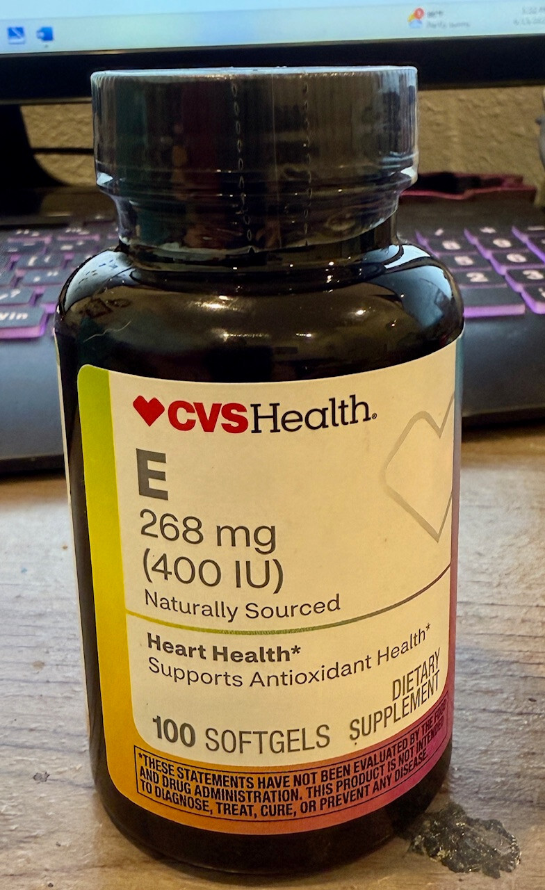 CVS Vitamin E 268mg (400 IU) Antioxidant 100 softgels EX 03/2025 DIETARY SUPPL