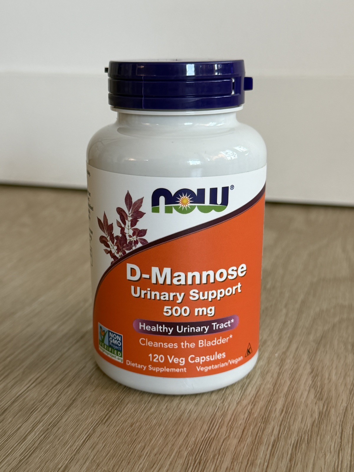 NOW Foods D-Mannose 500mg Urinary Tract Support 120 Veg Caps Vegan BB 04/2030