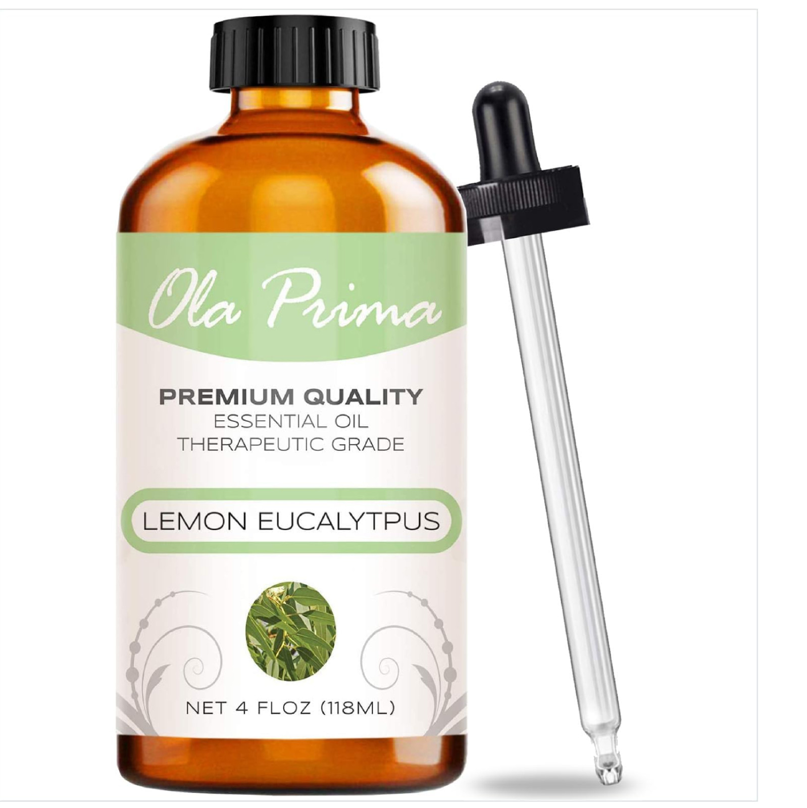Ola Prima Lemon Eucalyptus Essential Oil – 4 Fl Oz (Pack of 1), Clear