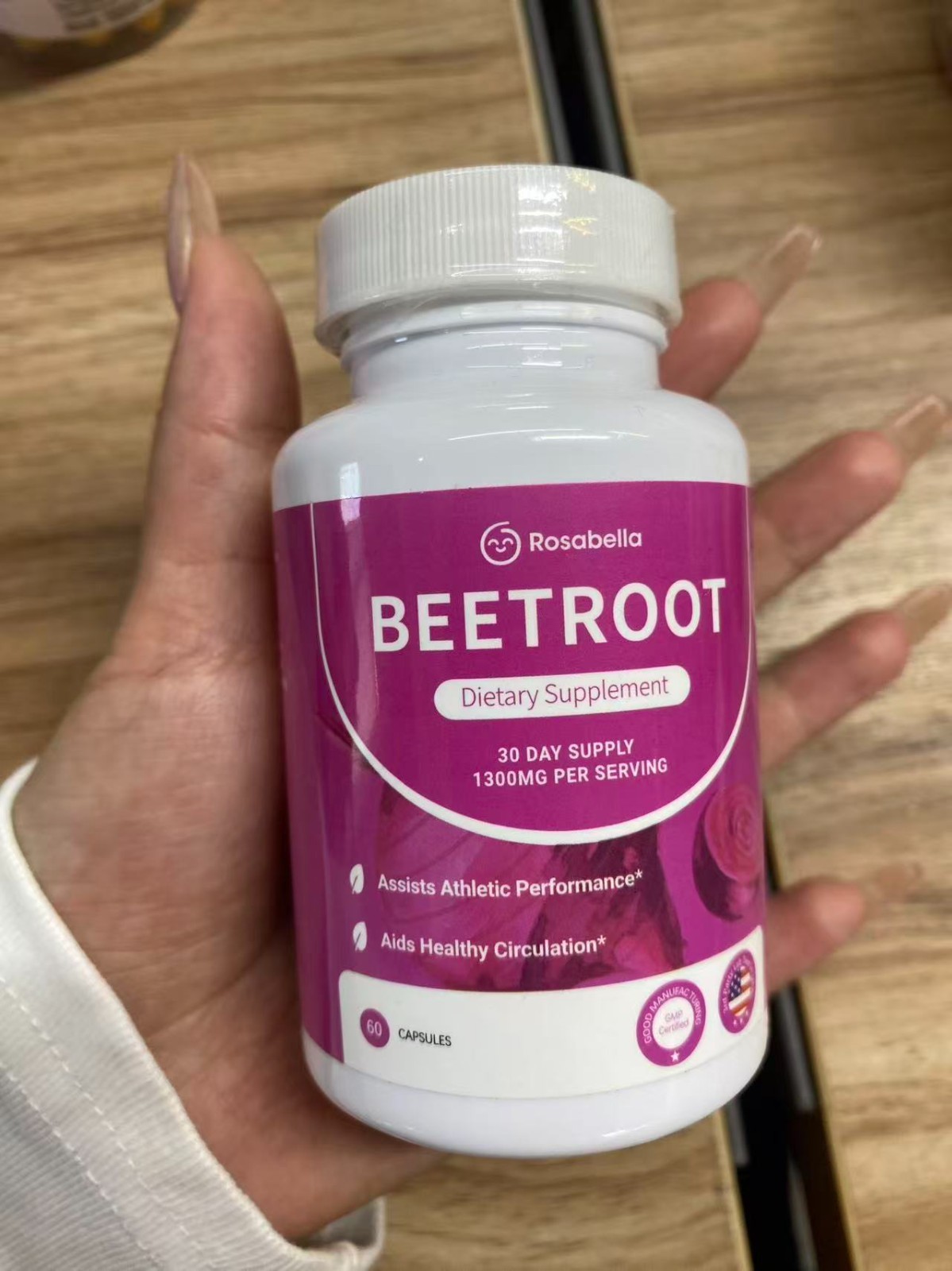 2Pcs Organic Rosabella Beet Root Natural Energy Boost Blood Pressure 60 Capsules