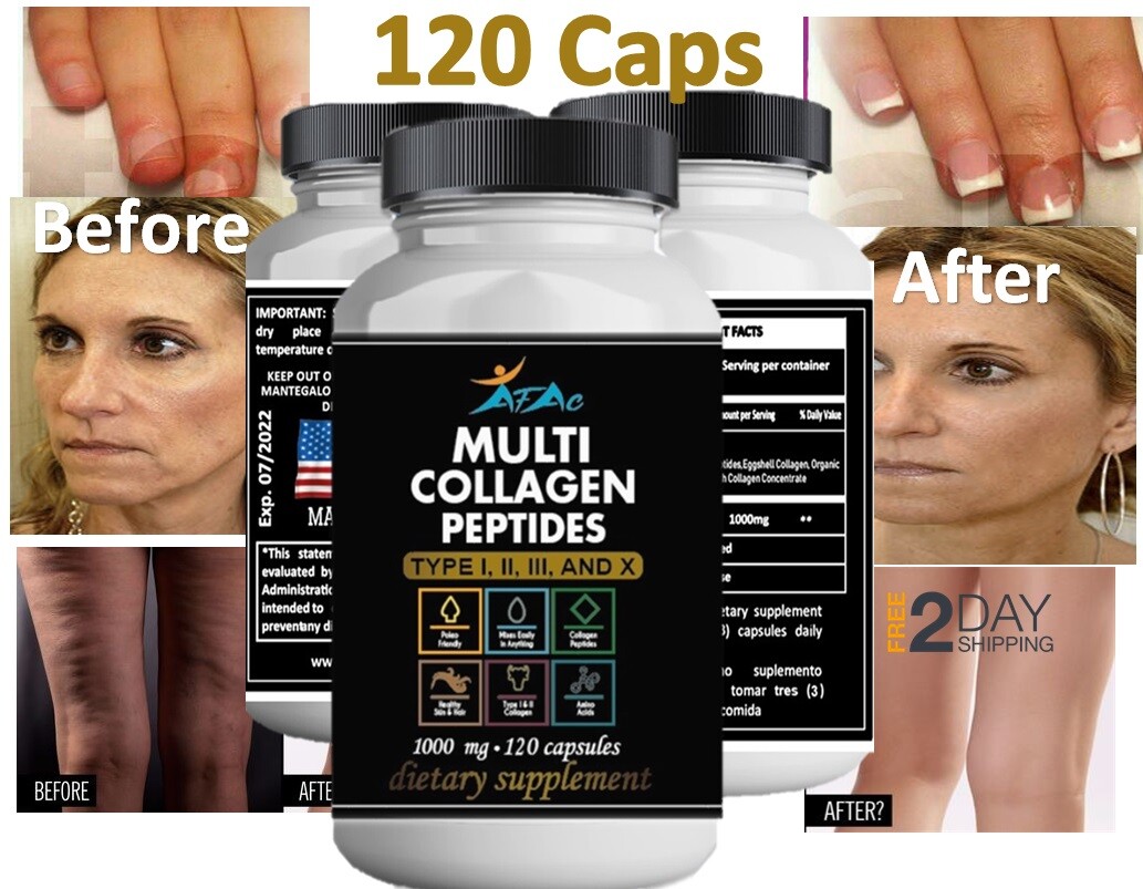Collagen Peptide Hydrolyzed Hidrolizado 1 2 3 10 – no GMO Gluten Free powder cap