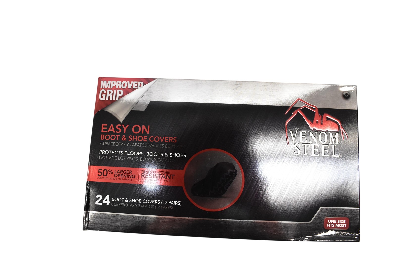 Venom Steel Easy On Boot & Shoe Covers One Size Black Disposable Polyester