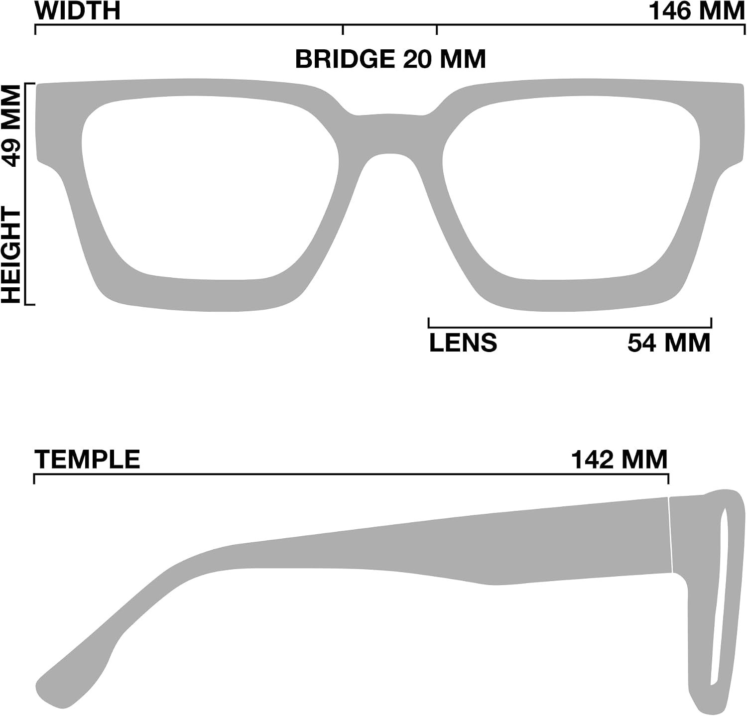 Fashionable Blue Light Blocking Glasses – Oversized Rectangle Frame for Adults