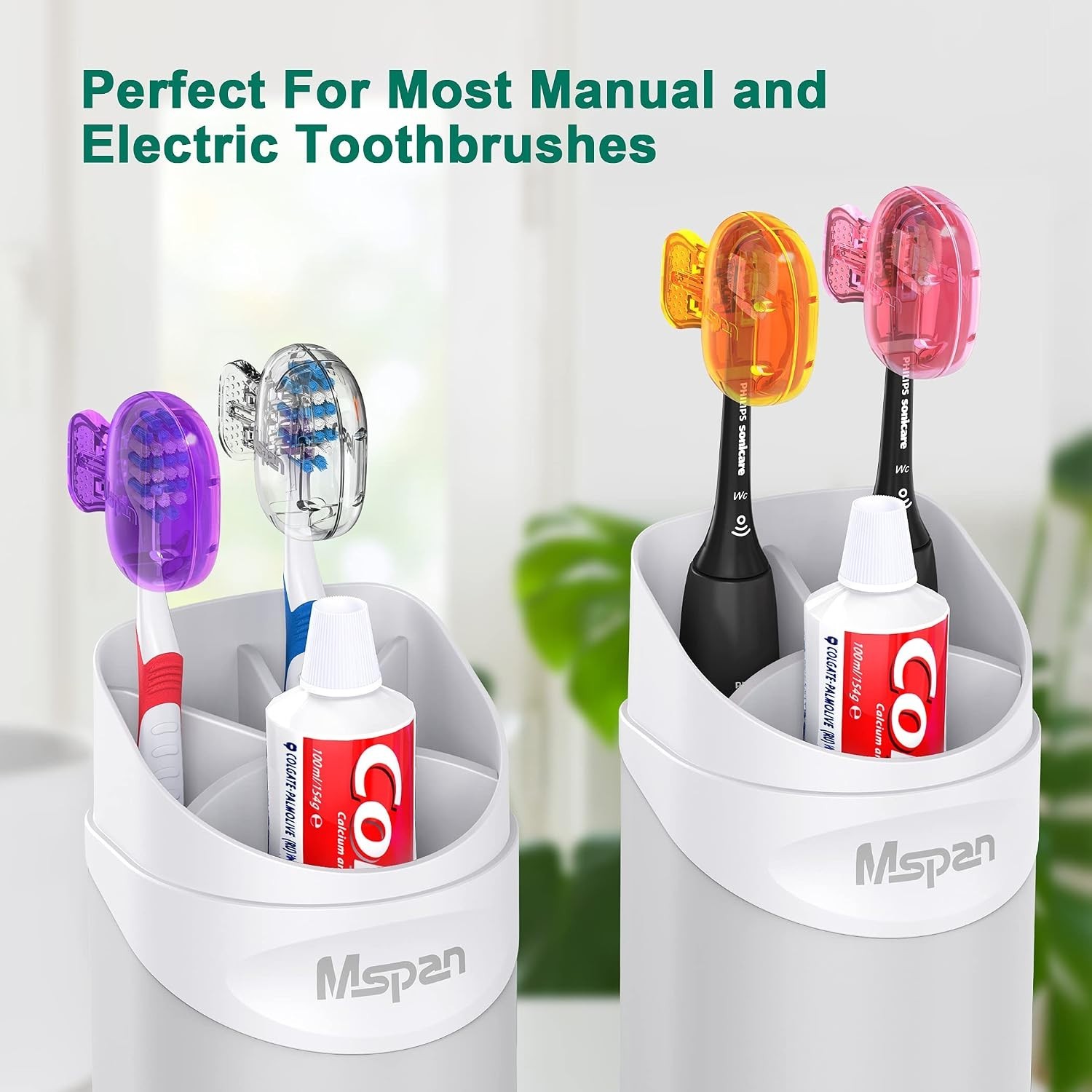 Colorful Toothbrush Cap Set – Protects, Dries & Organizes Your Brush Heads