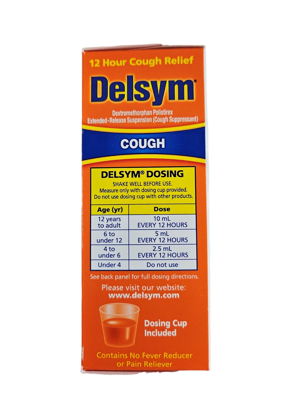DELSYM Adult COUGH Liquid Orange Flavor 3oz __